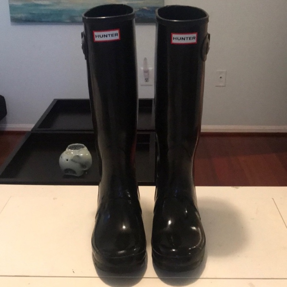 Black hunter rainboots
